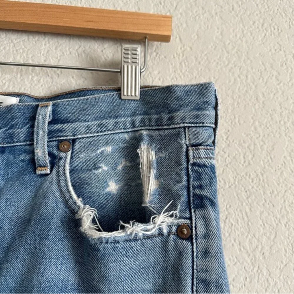 Agolde Feel Good Jamie Distressed Organic Cotton High Rise Button Fly Jeans 29 - Picture 6 of 15